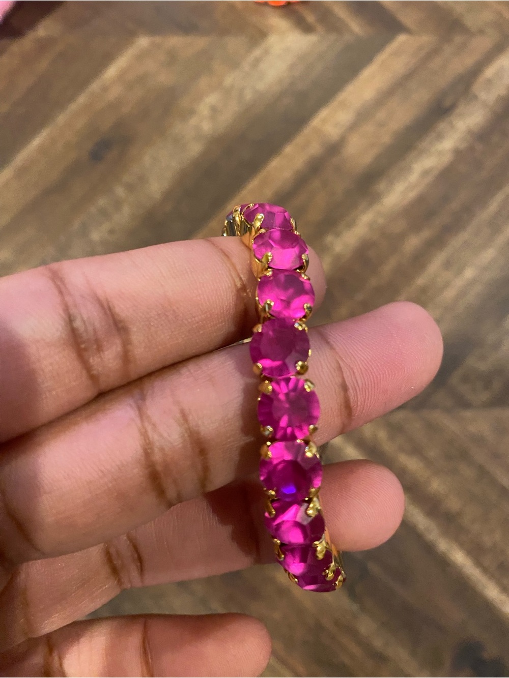 TOVA Neon Electric Fuchsia Stretch Bracelet